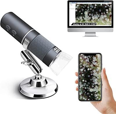 Ninyoon 4K WiFi Microscopio para iPhone Android, 50 a 1000X Microscopio Digital USB Inalámbrico Super HD